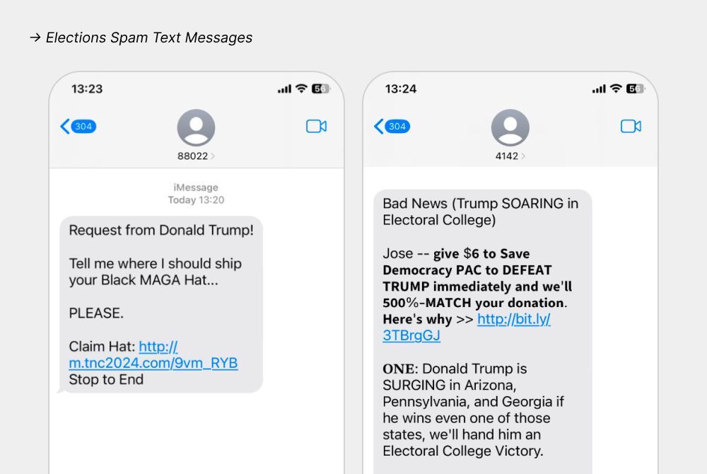 Election Spam Text Messages