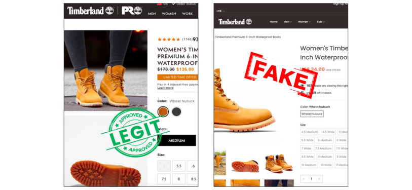 Fake vs legit online shopping sites