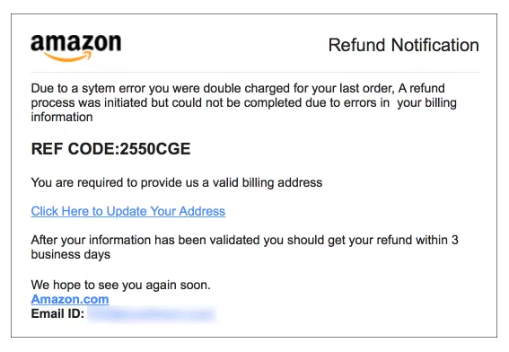 Fake Amazon Email