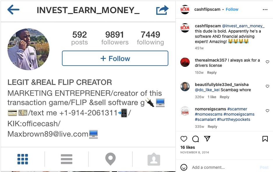 Cash Flips Are Scams!!!! on Instagram 