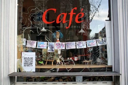 Cafe with QR code