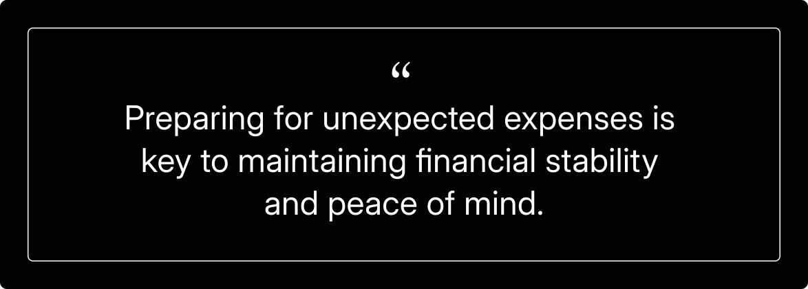 Quote Unexpected expenses