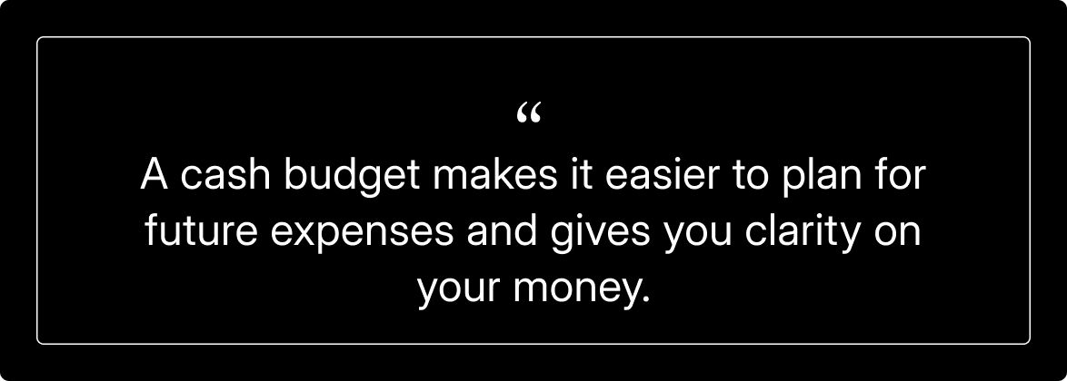 Quote Understanding a cash budget