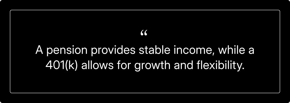 Quote Pension vs. 401(k)