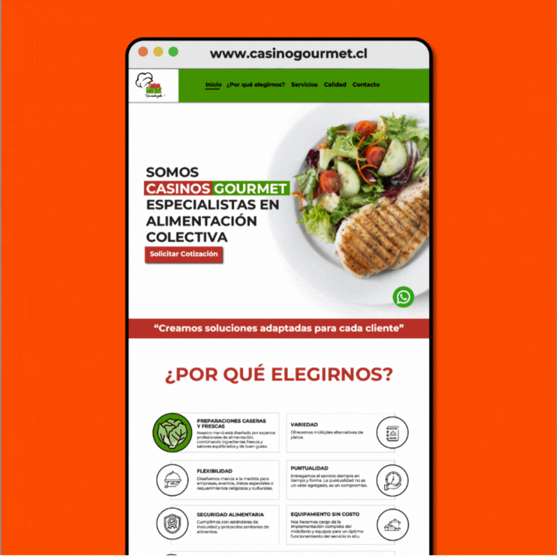 Diseño Web CasinoGourmet.cl