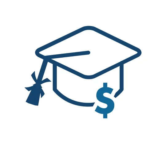 grad cap with money icon