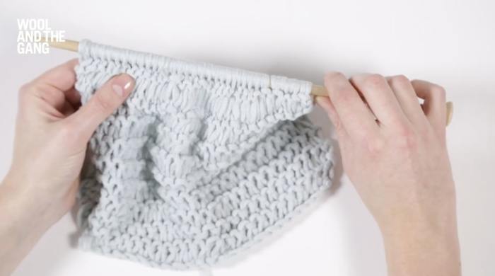 How To Knit: Double Wrap Knit Stitch - Step 2