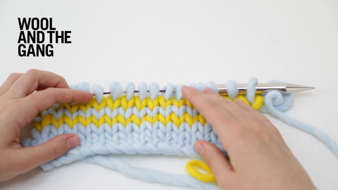 How to knit single row stripes - step 6