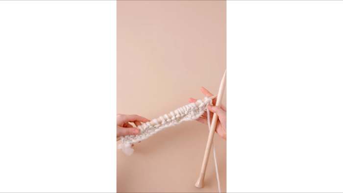How to knit garter rib stitch for the debrosse rosebud blanket -step 2