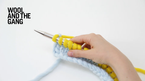 How to knit single row stripes - step 2