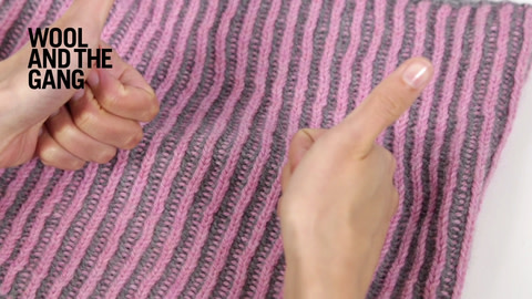 How to Knit two colour Brioche stitch - Step 15