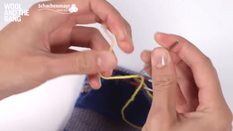 How to Join The Toe Of A Sock Using Kitchener Stitch - Step 2