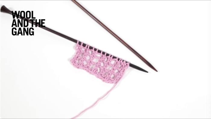 How to Knit In Lace Rib Stitch - Step 1