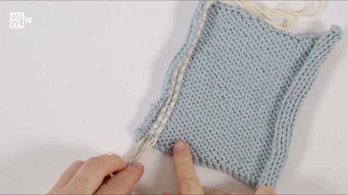 How To Knit Reverse Stocking Stitch By Weaving Through - Step 7
