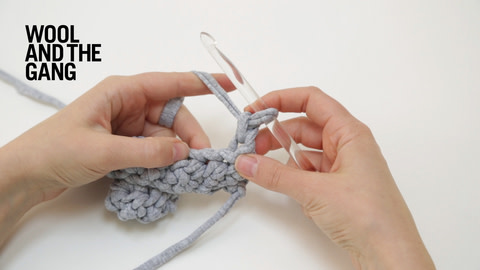 How to work half double crochet - step 6