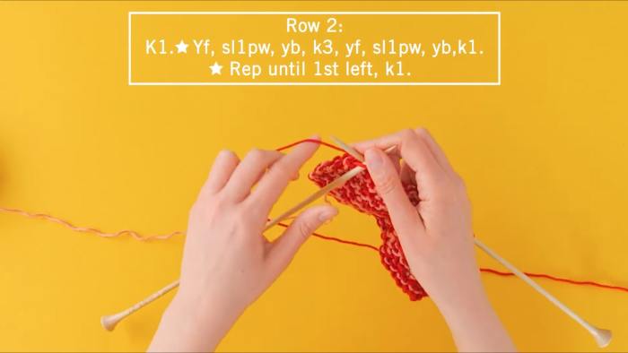how to knit mosaic slip stitch - step 4