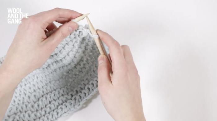 How To Knit: Double Wrap Knit Stitch - Step 1