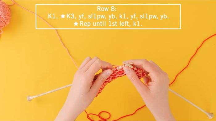 how to knit mosaic slip stitch - step 10