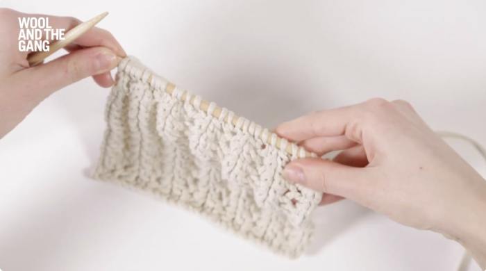 How To Knit Lace Rib Stitch - Step 7