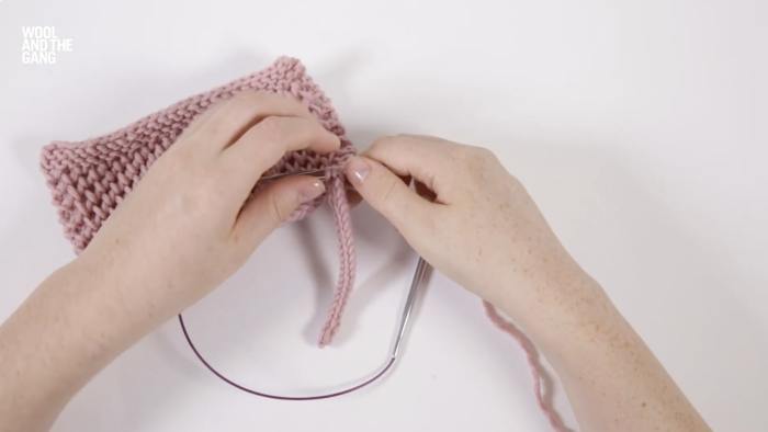 How To Knit I-Cord Edging - Step 7