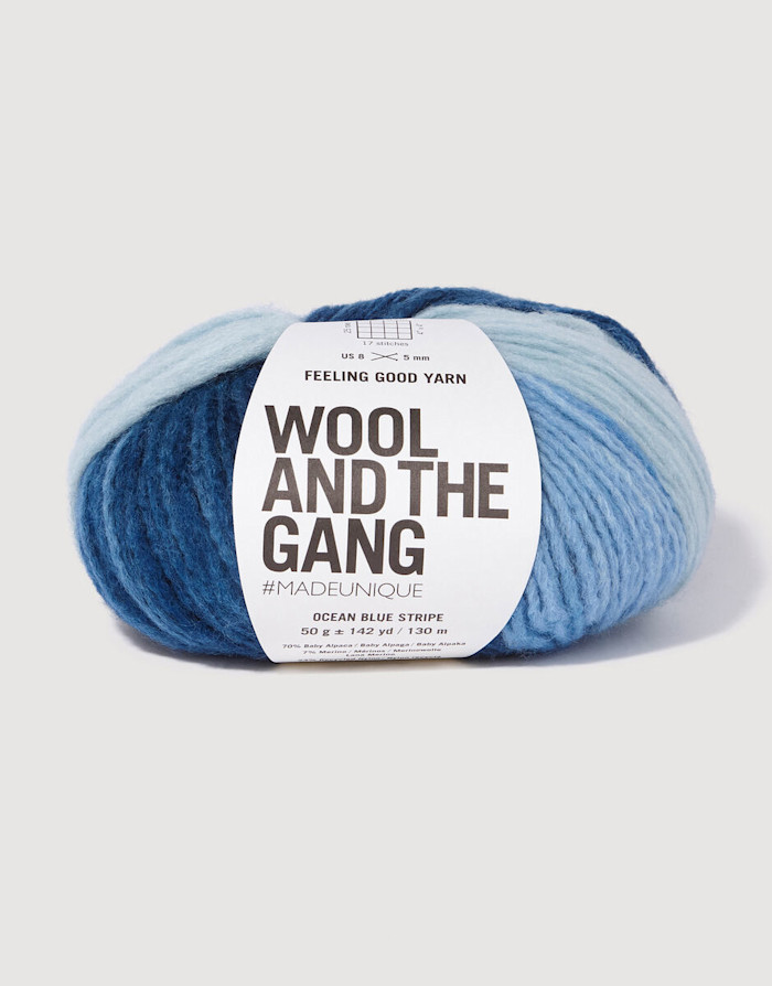 Feeling Good Stripe Ocean Blue Stripe Yarn Ball