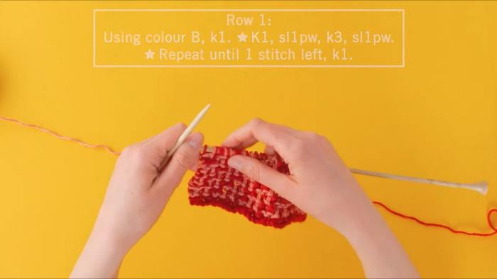 how to knit mosaic slip stitch - step 3