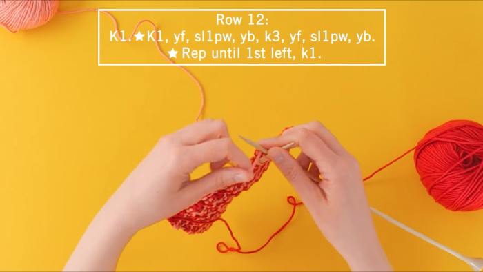 how to knit mosaic slip stitch - step 14