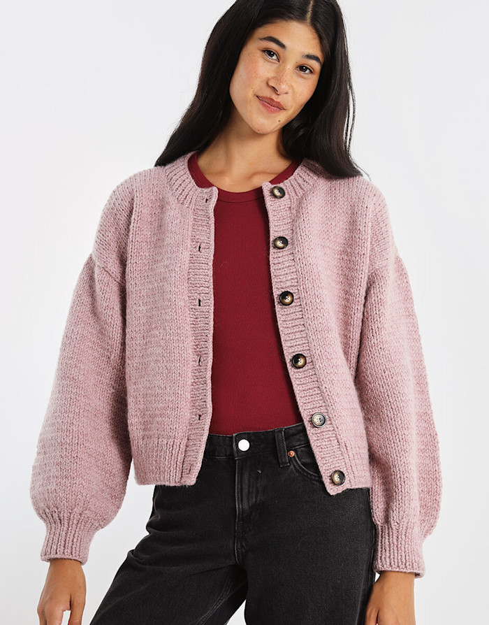 Good For You Cardigan AM Pink Heather 07