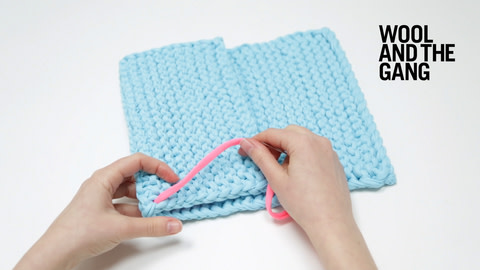 How to seam knitting with straight stitch - step 5