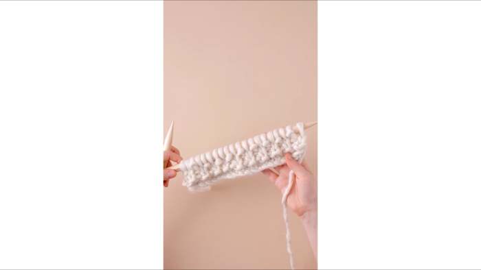 How to knit garter rib stitch for the debrosse rosebud blanket -step 3