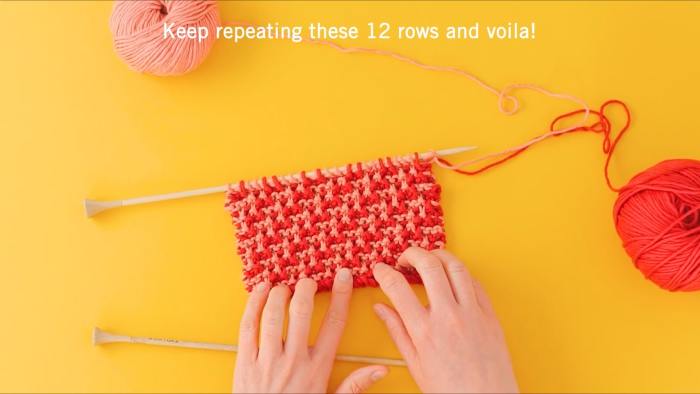 how to knit mosaic slip stitch - step 15