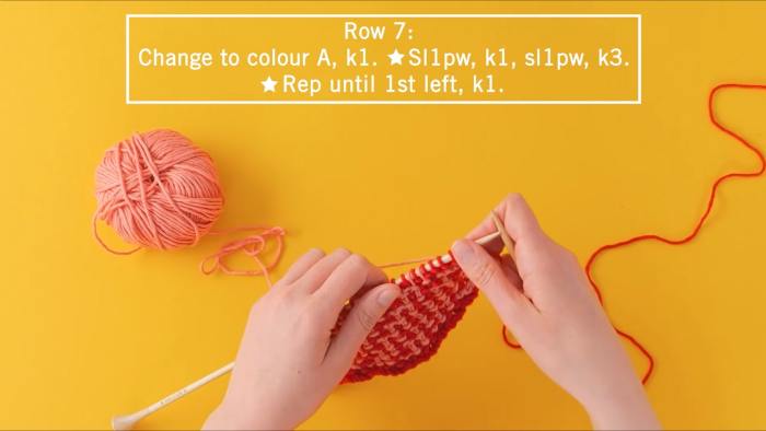 how to knit mosaic slip stitch - step 9