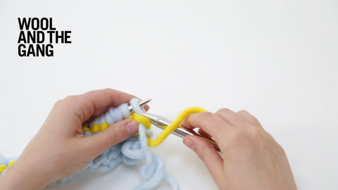 How to knit single row stripes - step 4