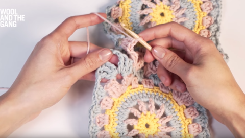 How To Make An Alternating Double Crochet Join - Step 7