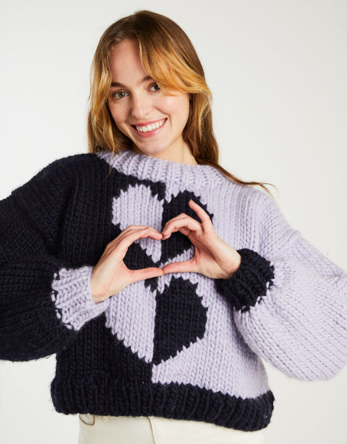 Love Hearts Sweater - Lilac