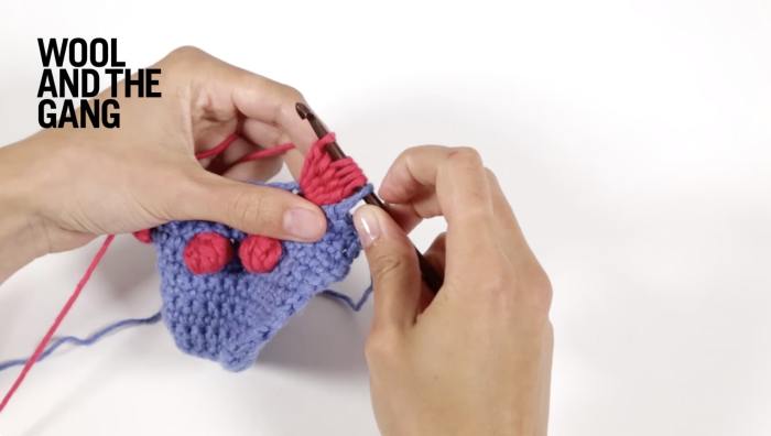 How To Crochet Treble Crochet Bobbles - Step 6