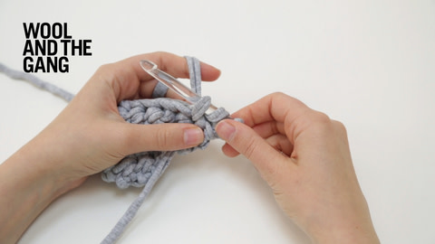 How to work half double crochet - step 8