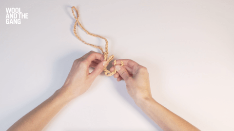 How to make a overhand knot with Ra-Ra Raffia - step-3