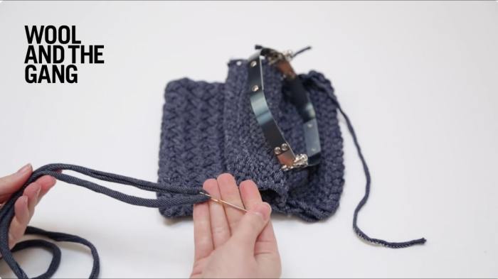 How to sew in the clasp of a hold tight clutch - step 2