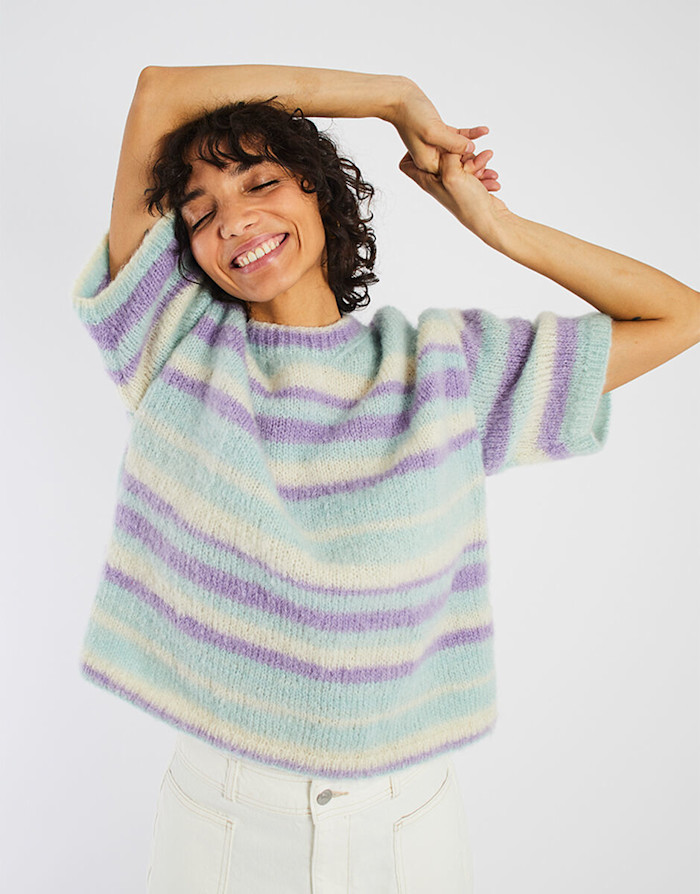 Casual Sweater Kit Diamond Blue Stripe