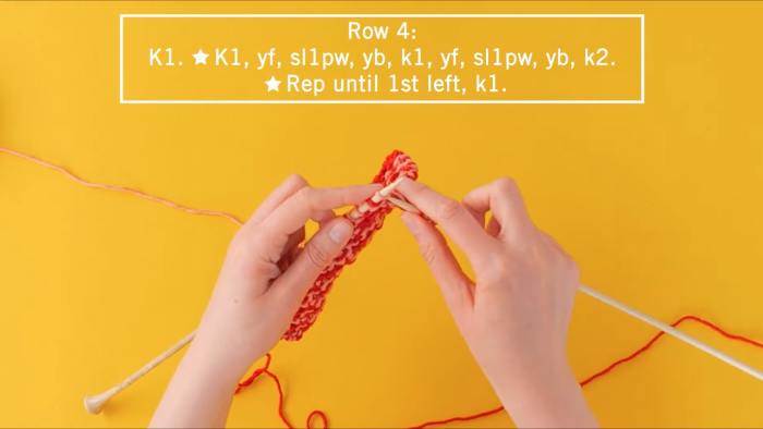 how to knit mosaic slip stitch - step 6