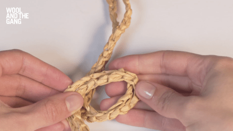 How to make a overhand knot with Ra-Ra Raffia - step-2