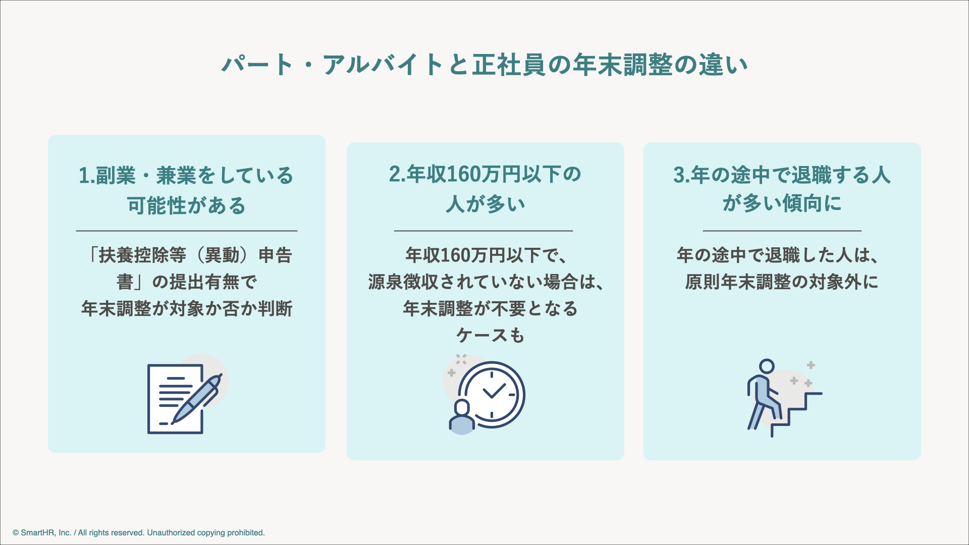 税理士監修】パート・アルバイトも年末調整は必要？副業の場合や正社員との違いを解説 - SmartHR Mag.