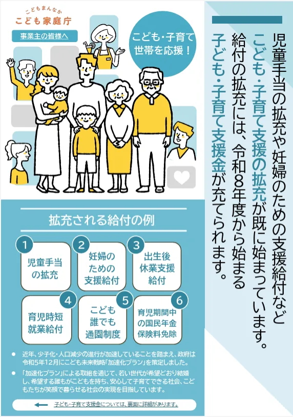 こども・子育て支援金制度の紹介をする画像