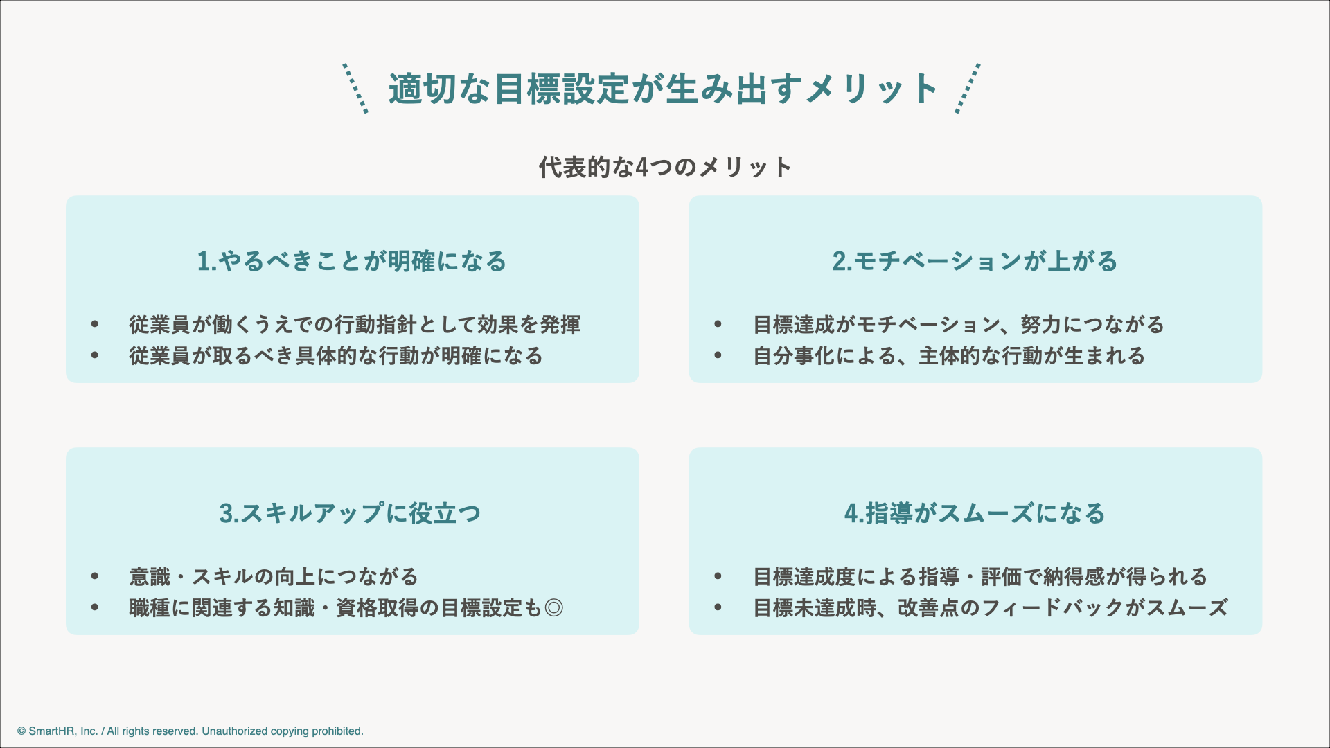 例文多数】効果的な目標設定と、社内で一目置かれるチームを作る方法