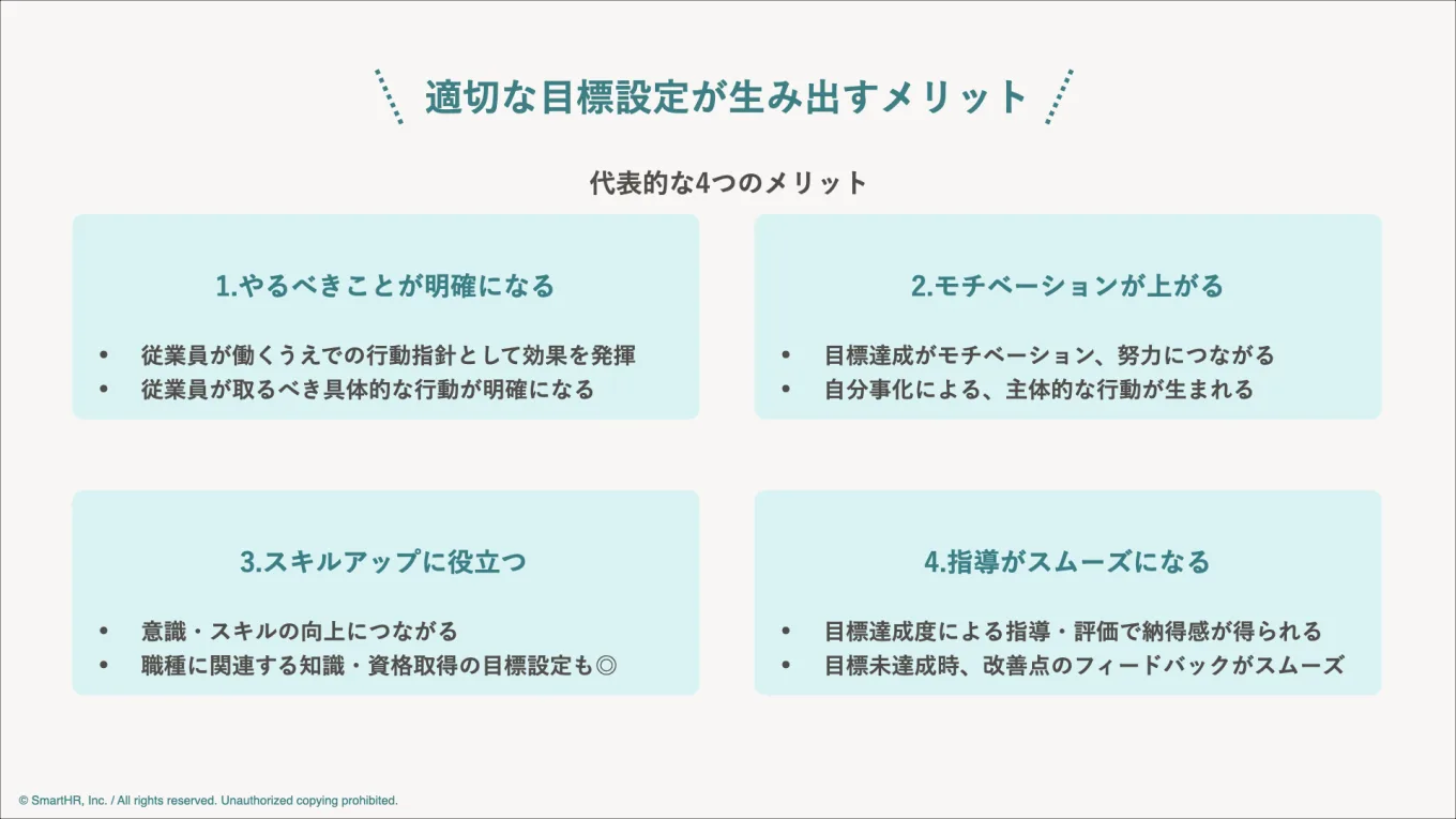 適切な目標設定が生み出すメリット