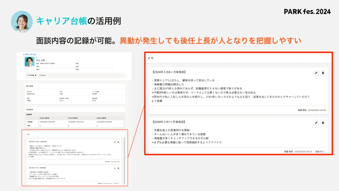 図表：キャリア台帳の活用例