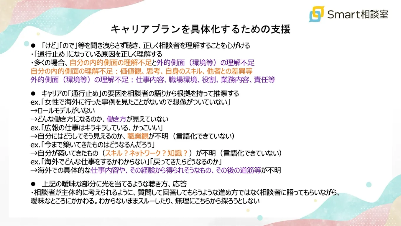 面談の関わり方のポイントをまとめた図。本文中にも同じ内容を記載。