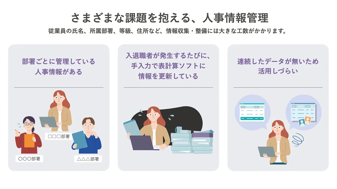 人事情報に関するさまざまな悩み例