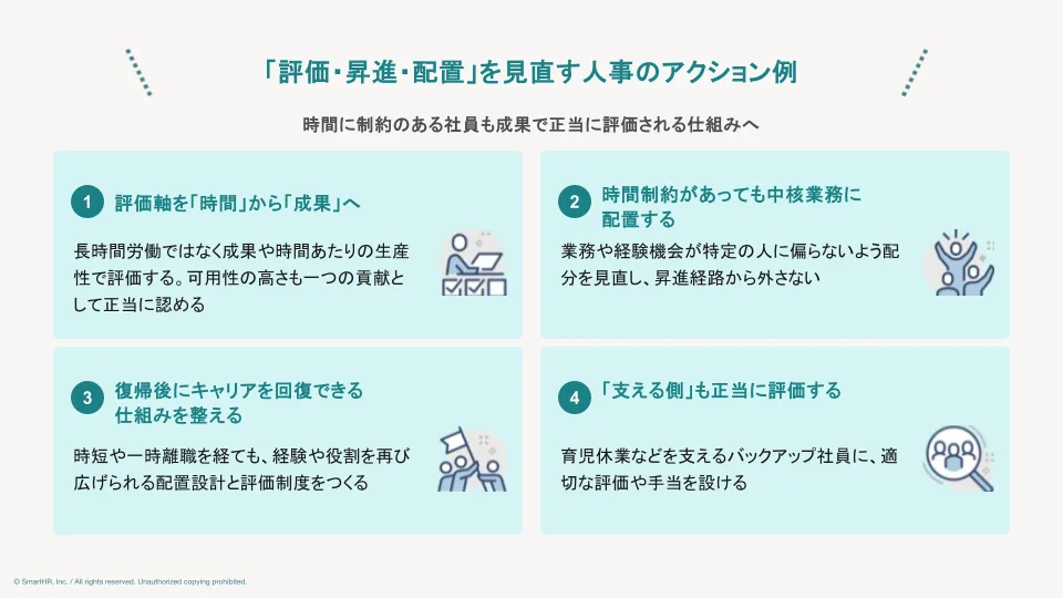 「評価・昇進・配置」を見直す人事のアクション例